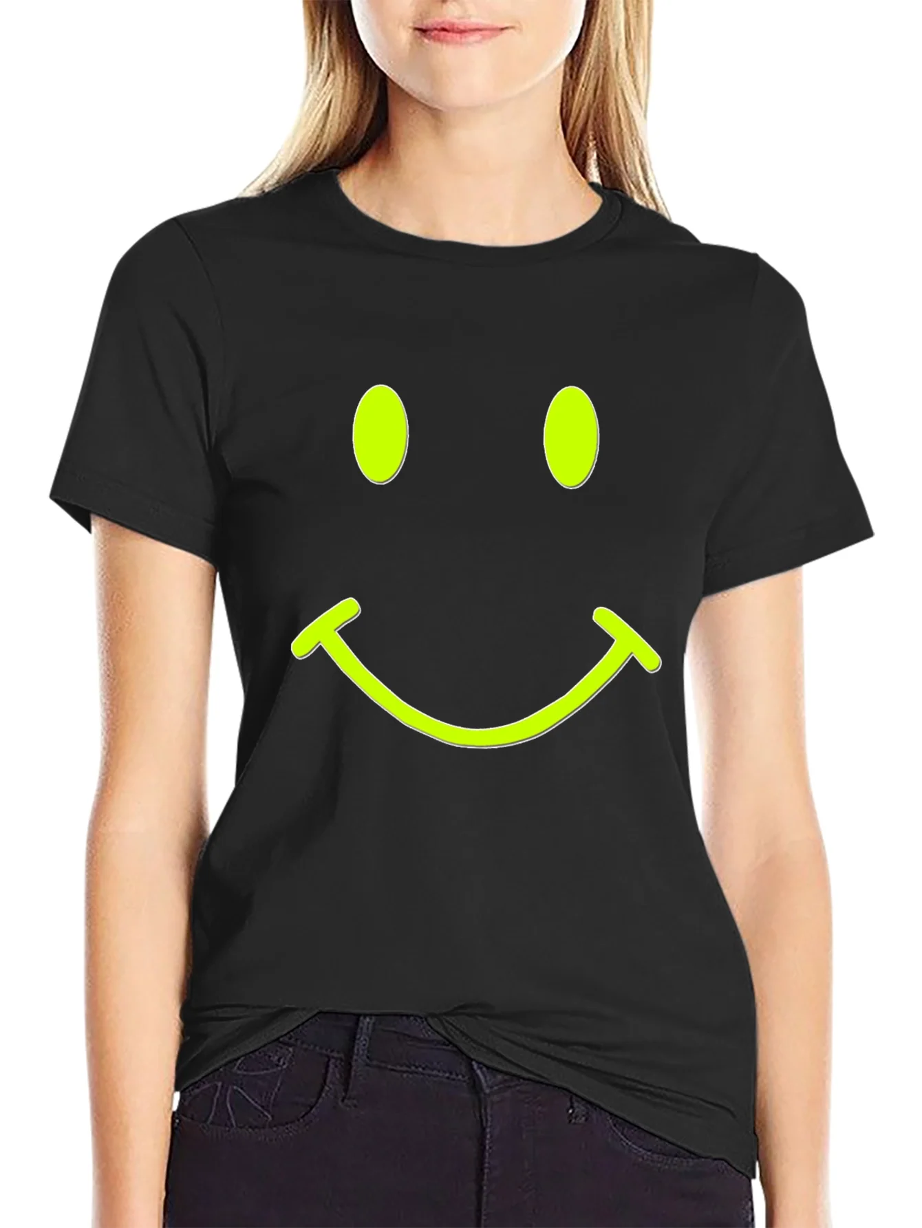 Smiley Face Black T-Shirt - Express Your Happy Side!