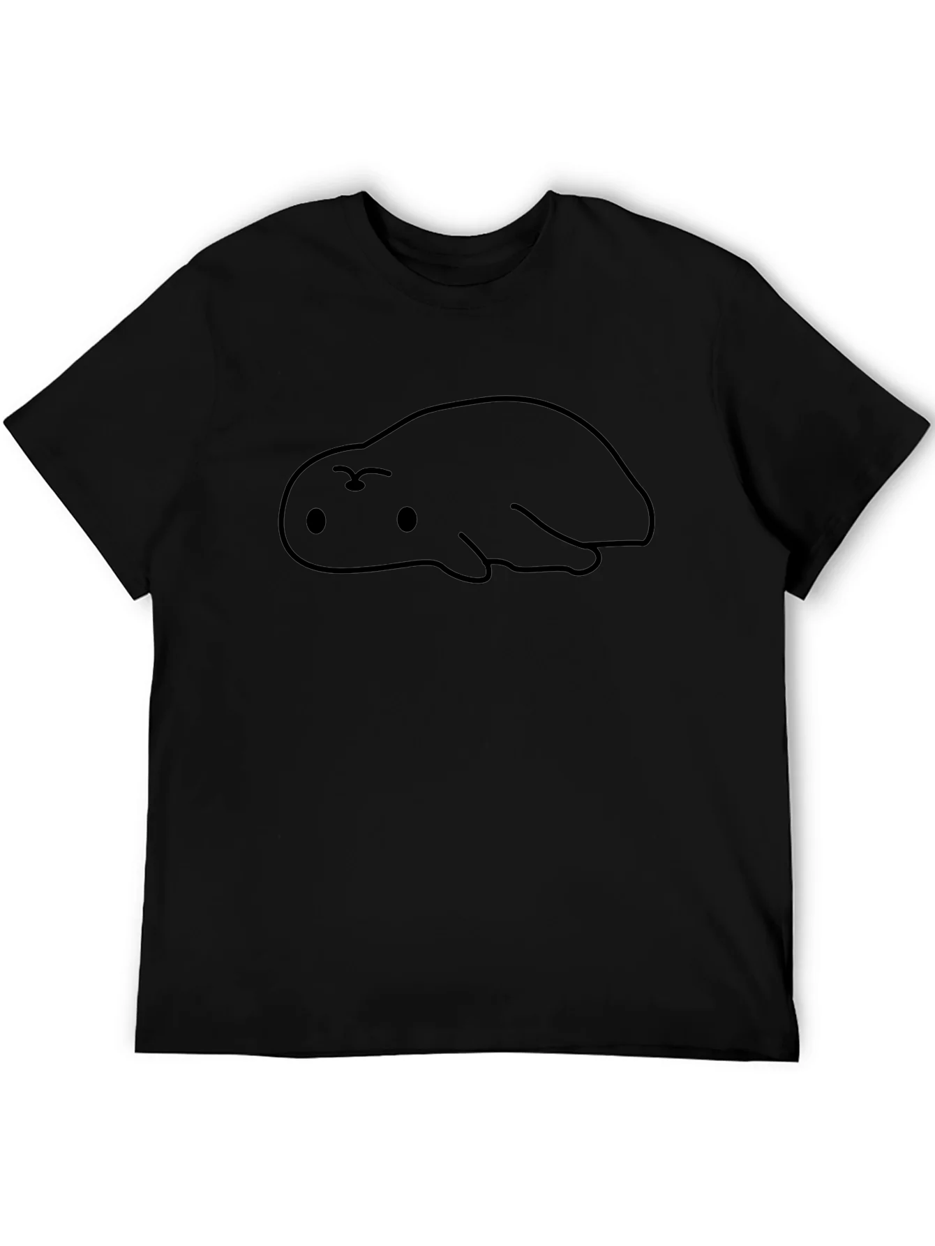 Cute Blob Creature Graphic Black T-Shirt