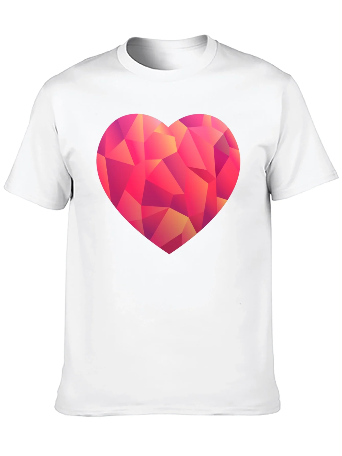 Geometric Heart Print Black T-Shirt