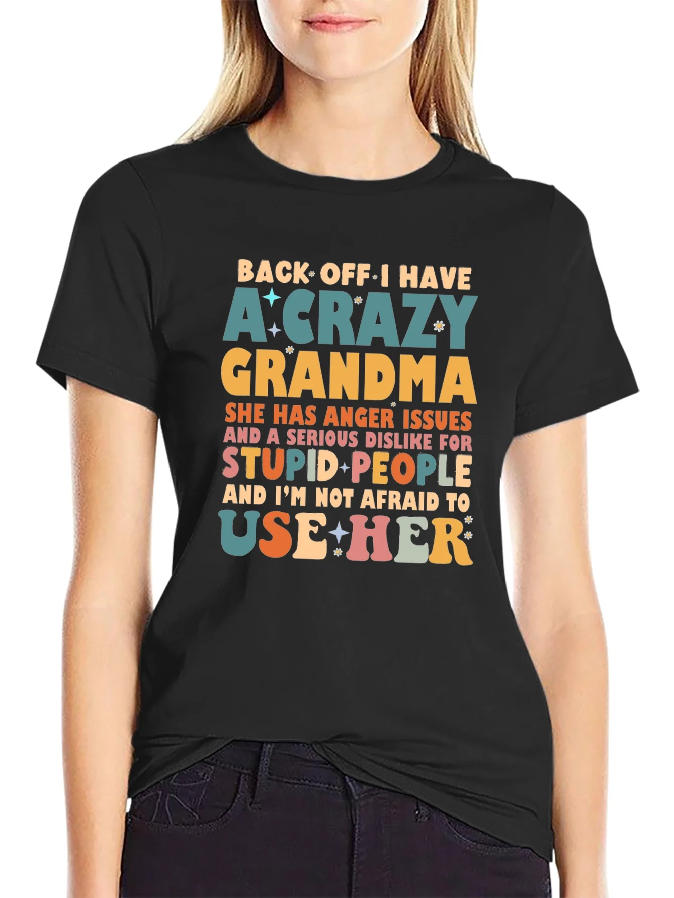 Crazy Grandma Novelty Graphic T-Shirt