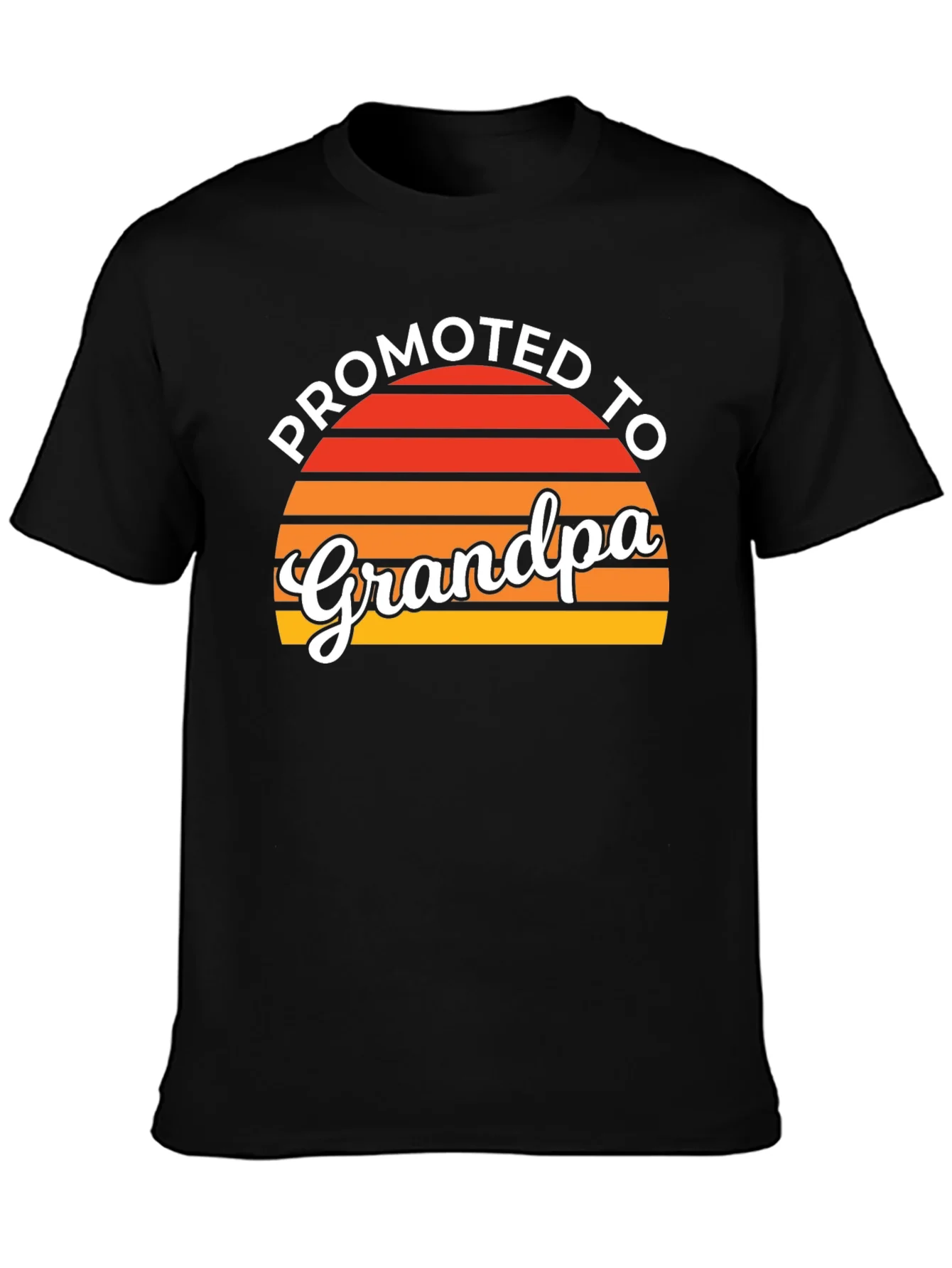 Promoted to Grandpa Graphic Tee - Retro Sunset Style