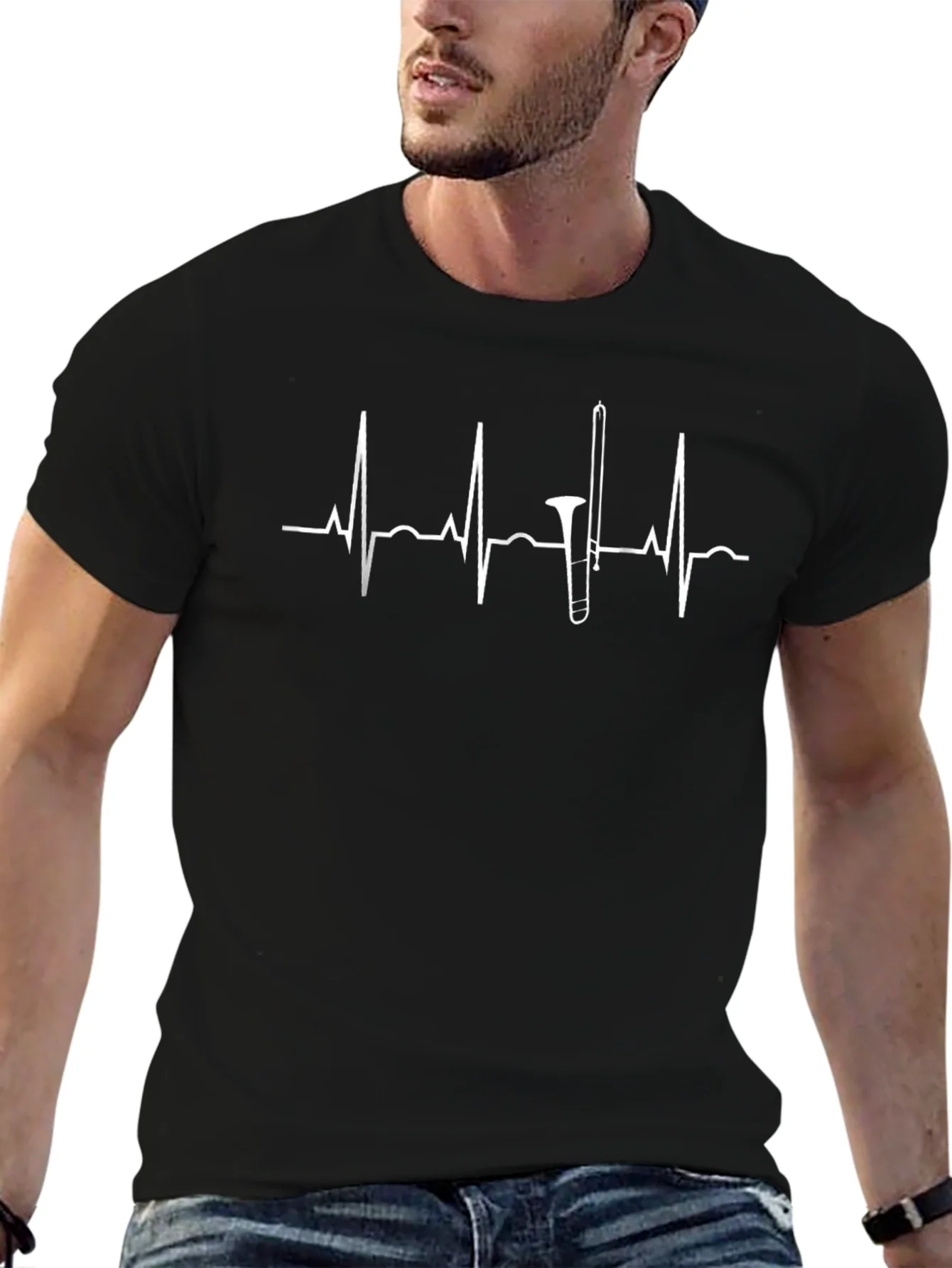 Trombone Heartbeat Graphic Tee