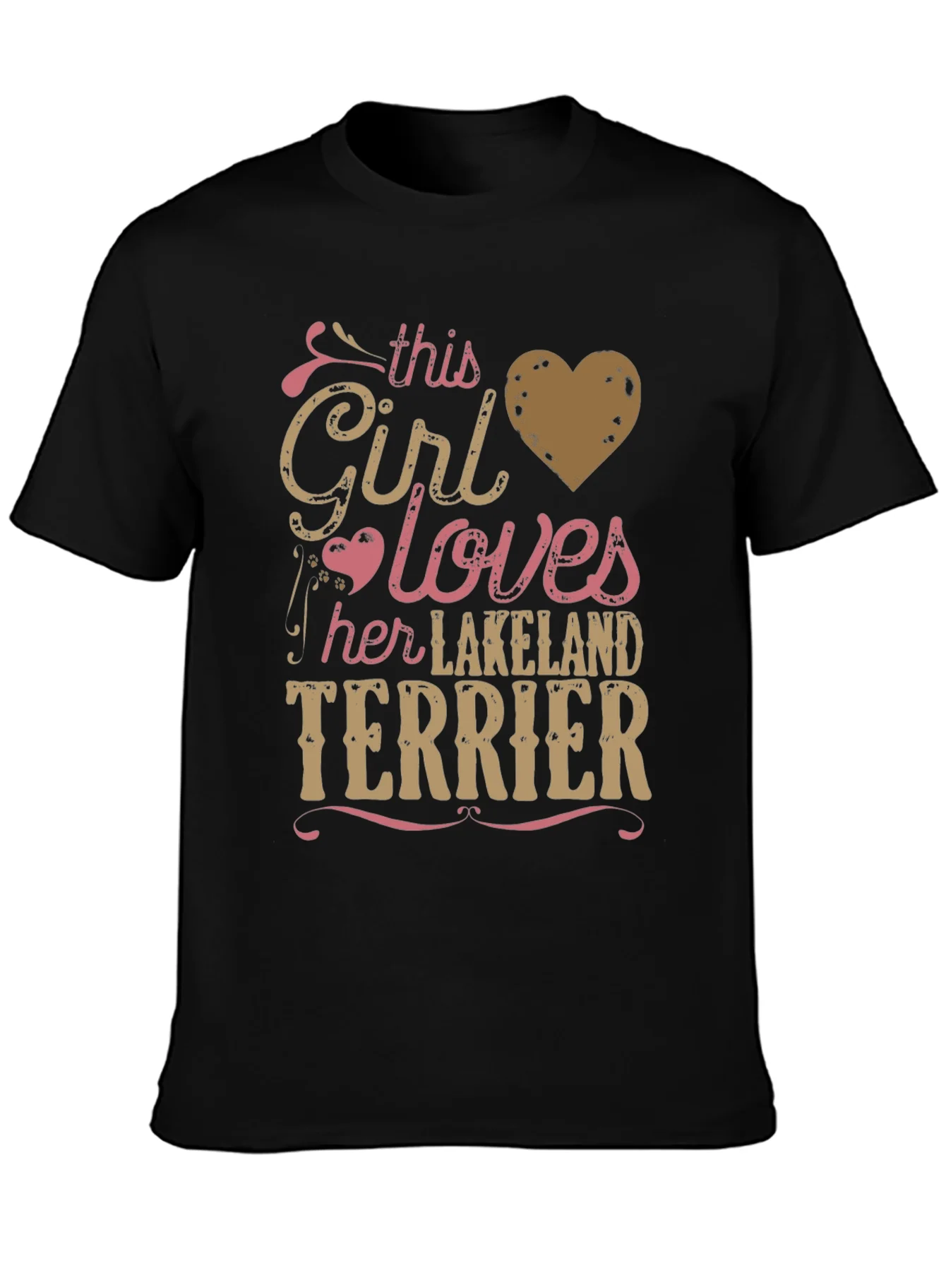 Girl Loves Lakeland Terrier Tee - Black