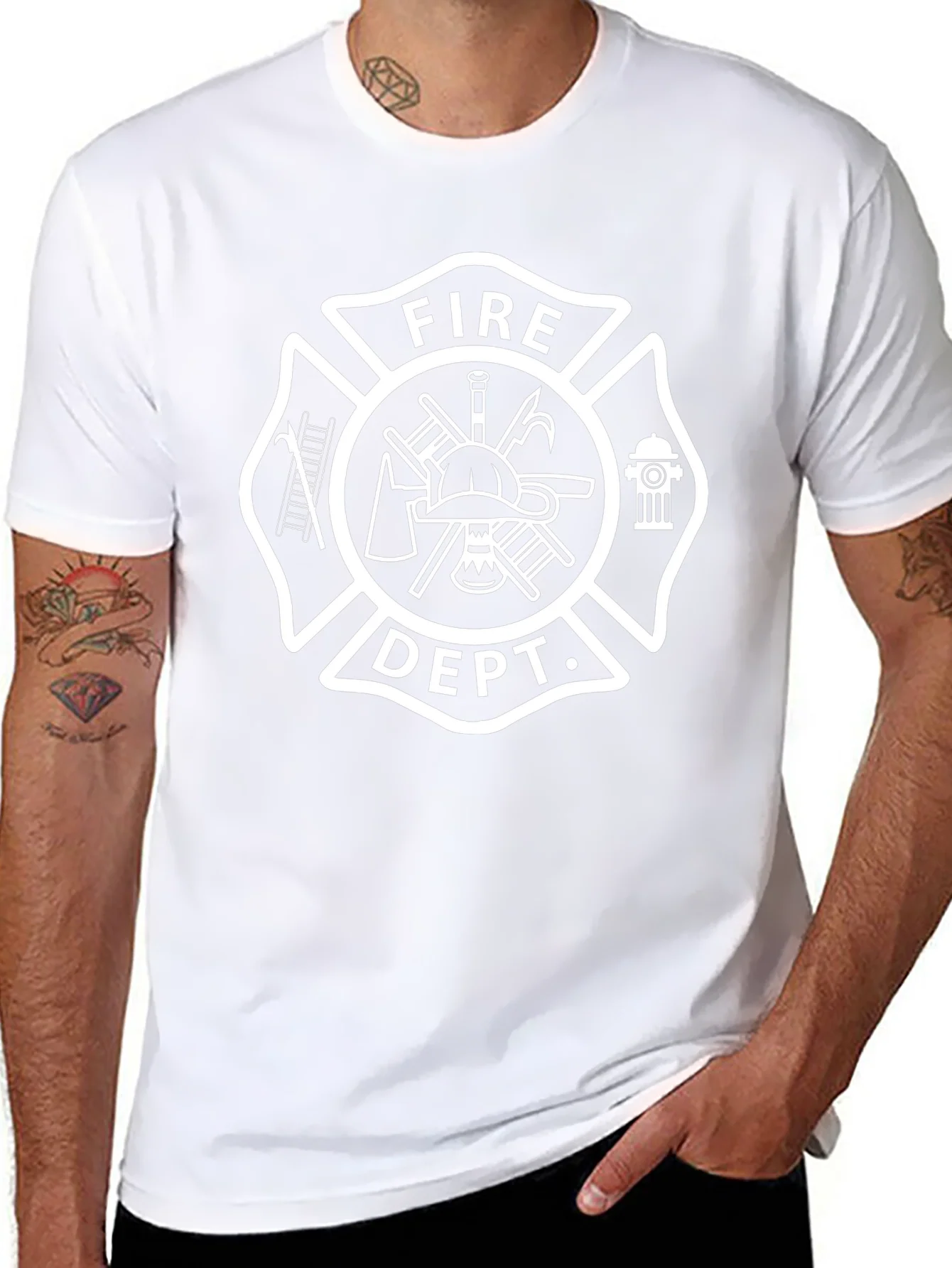 Fire Dept. Emblem Black T-Shirt