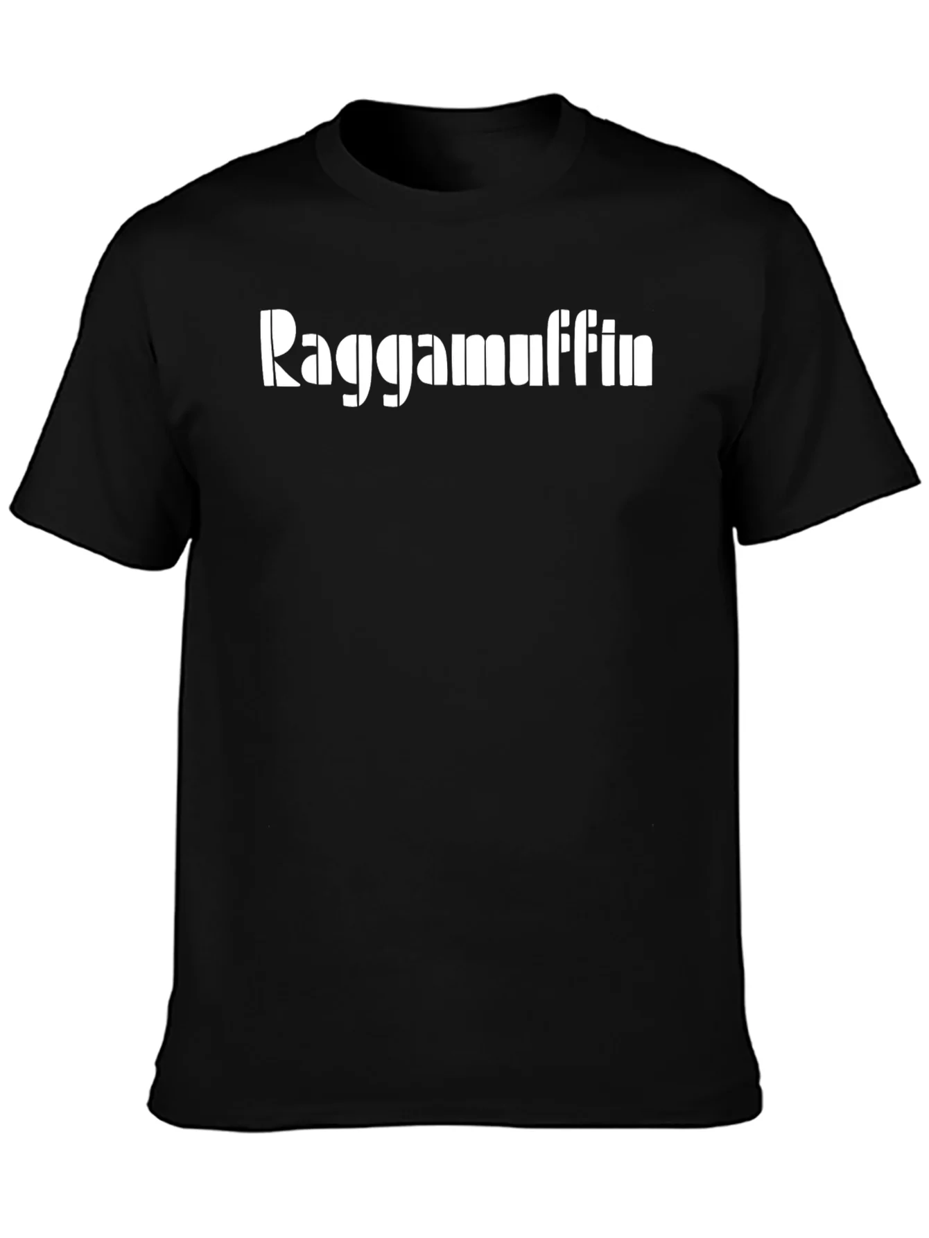 Raggamuffin Graphic T-Shirt - Black Casual Cotton Tee