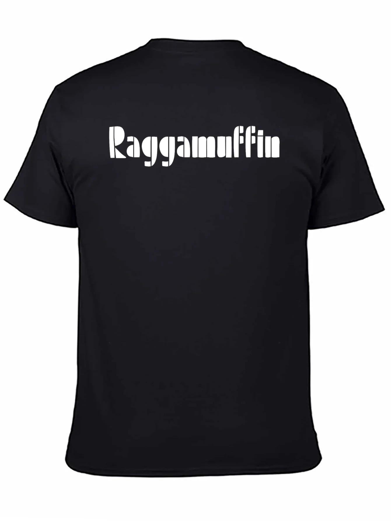 Raggamuffin Graphic T-Shirt - Black Casual Cotton Tee