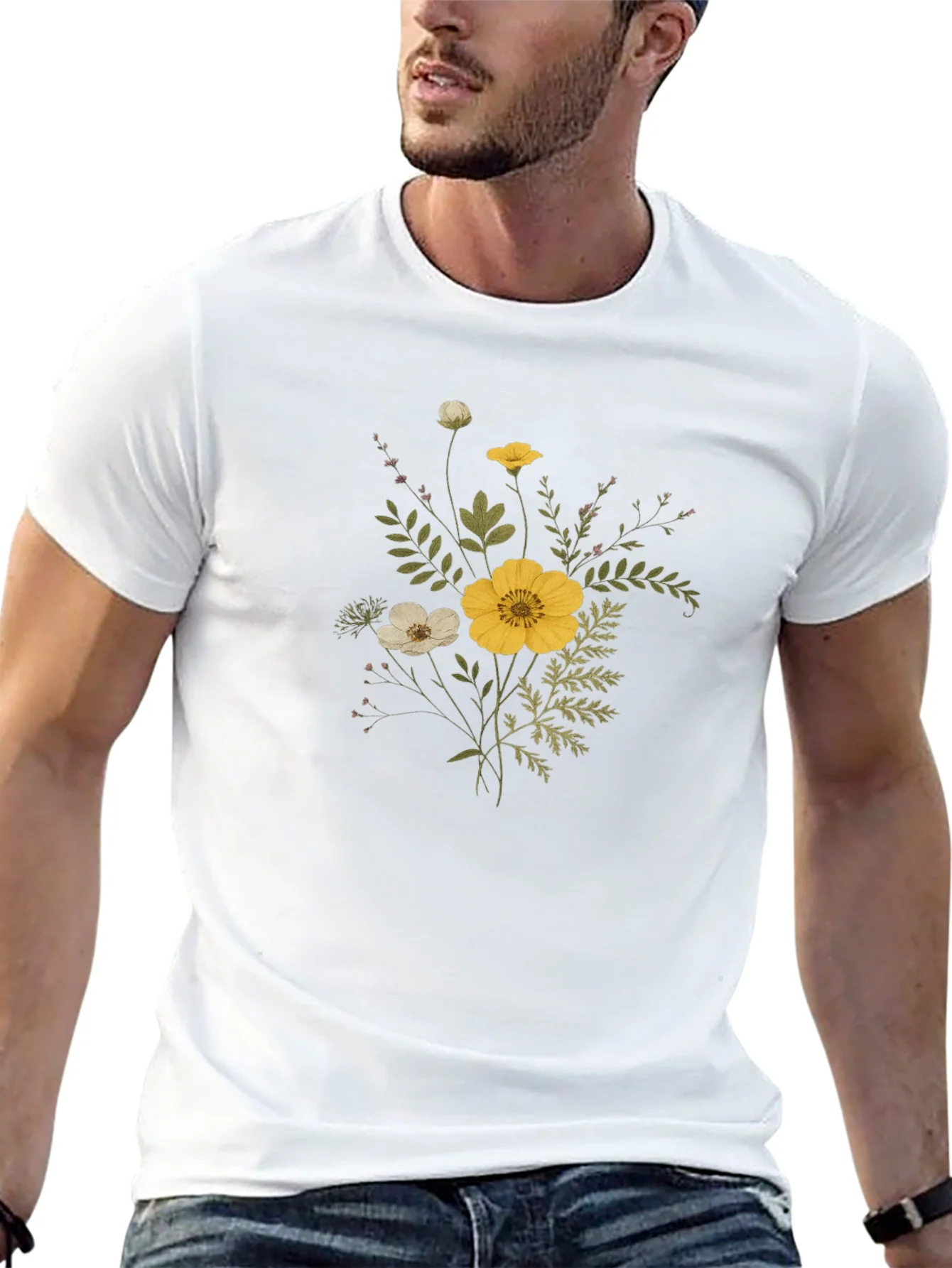 Floral Bouquet Graphic Tee - Stylish Unisex T-Shirt