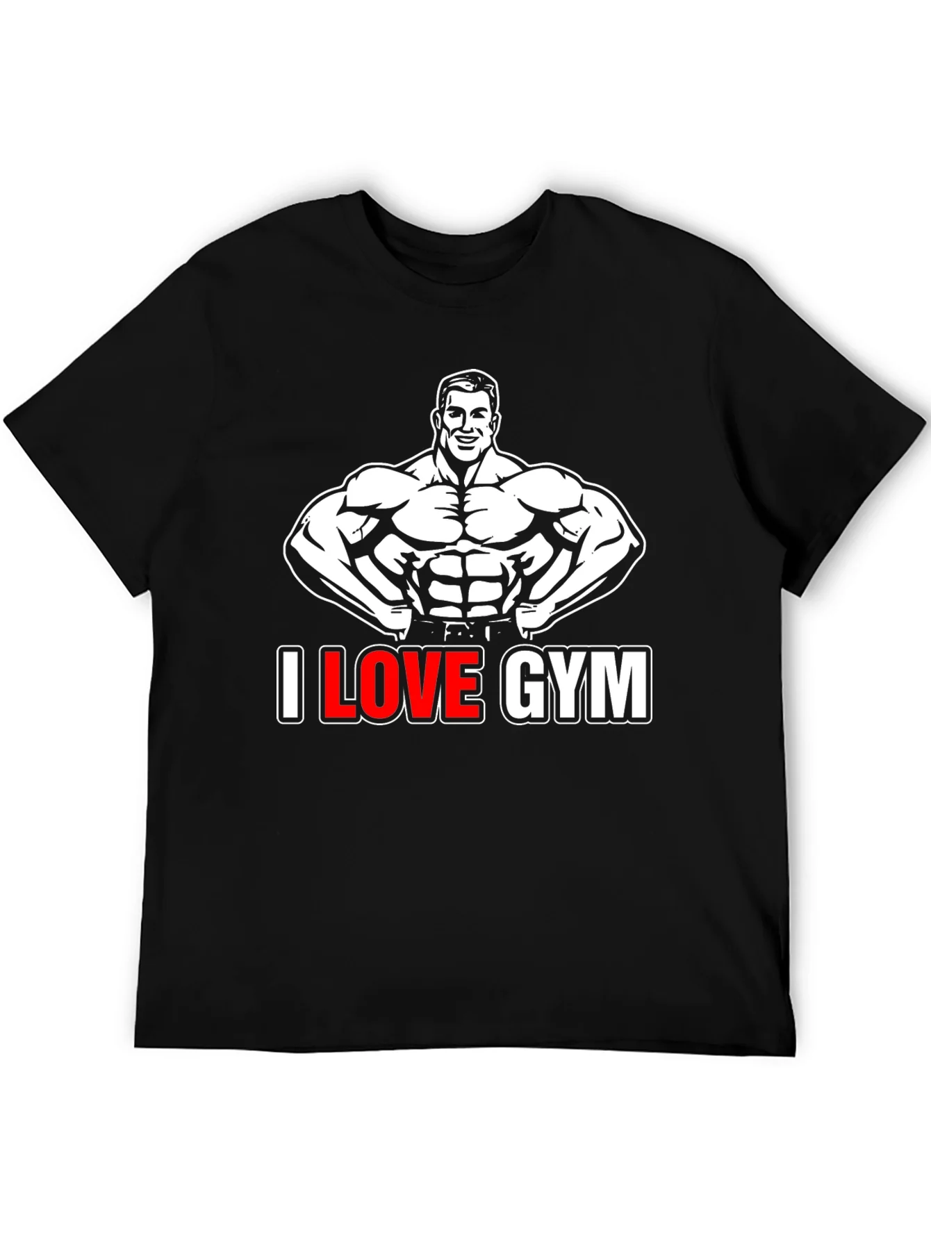 I Love Gym Black Graphic T-Shirt