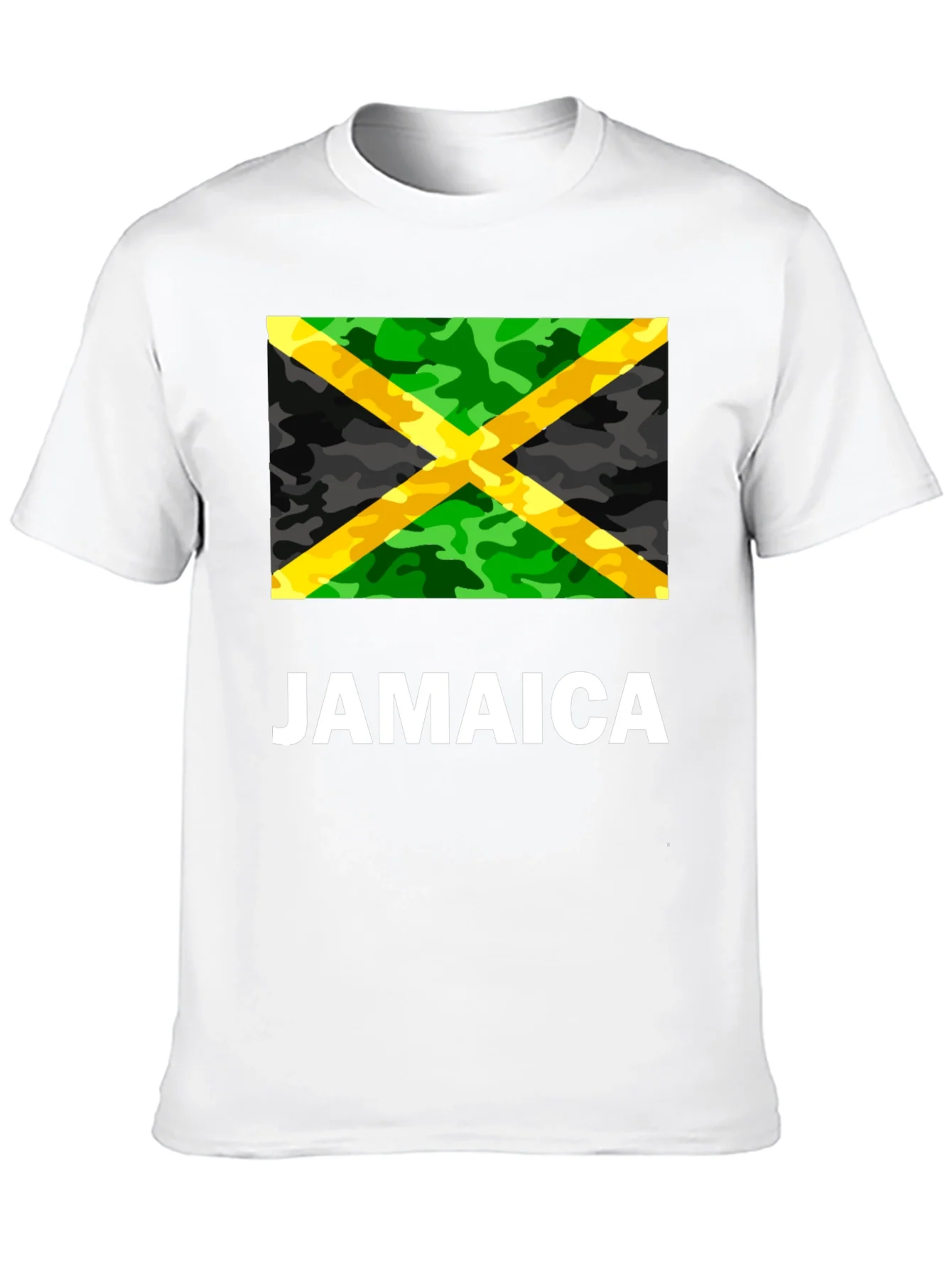 Jamaica Flag Camo Print T-Shirt