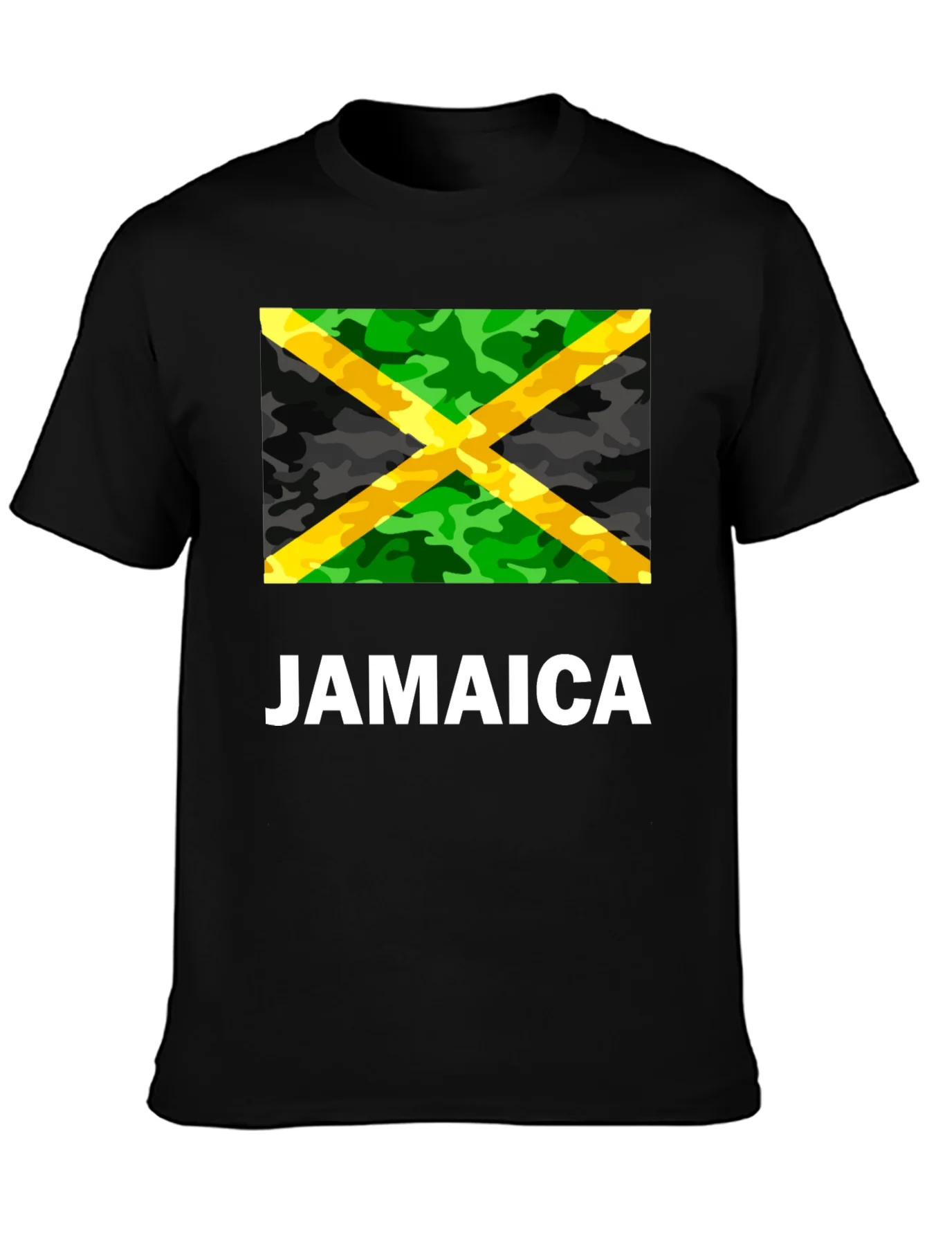 Jamaica Flag Camo Print T-Shirt