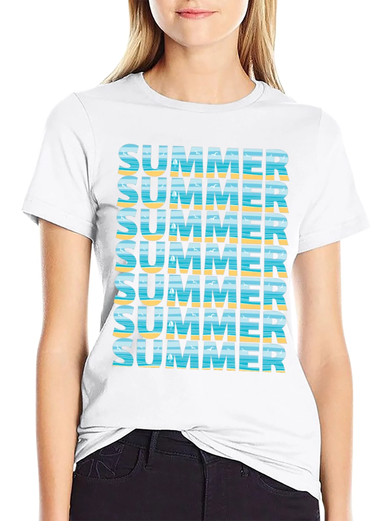 Summer Vibes Graphic Tee - Beach Design