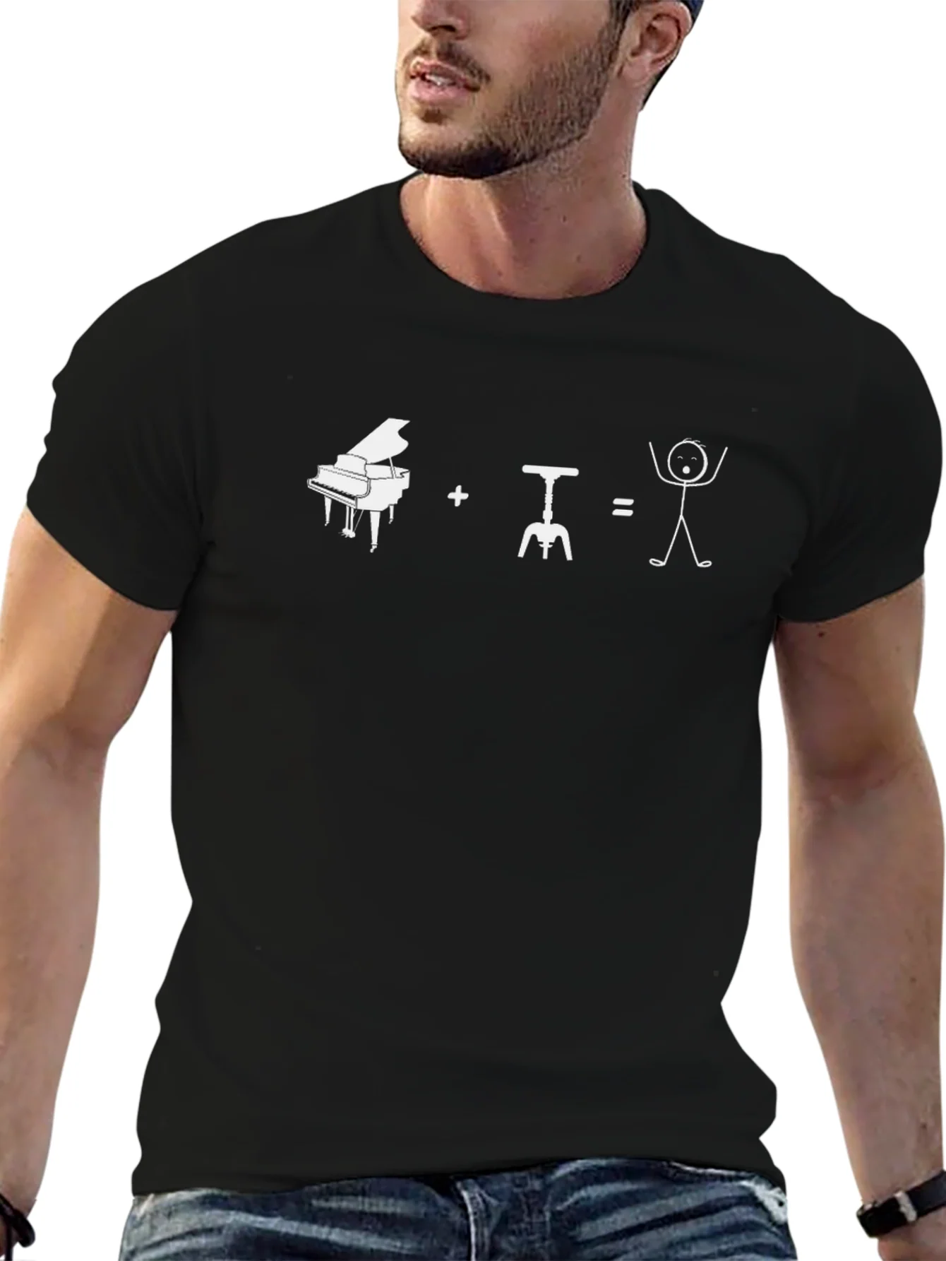 Piano + Wine = Happiness Graphic Tee
