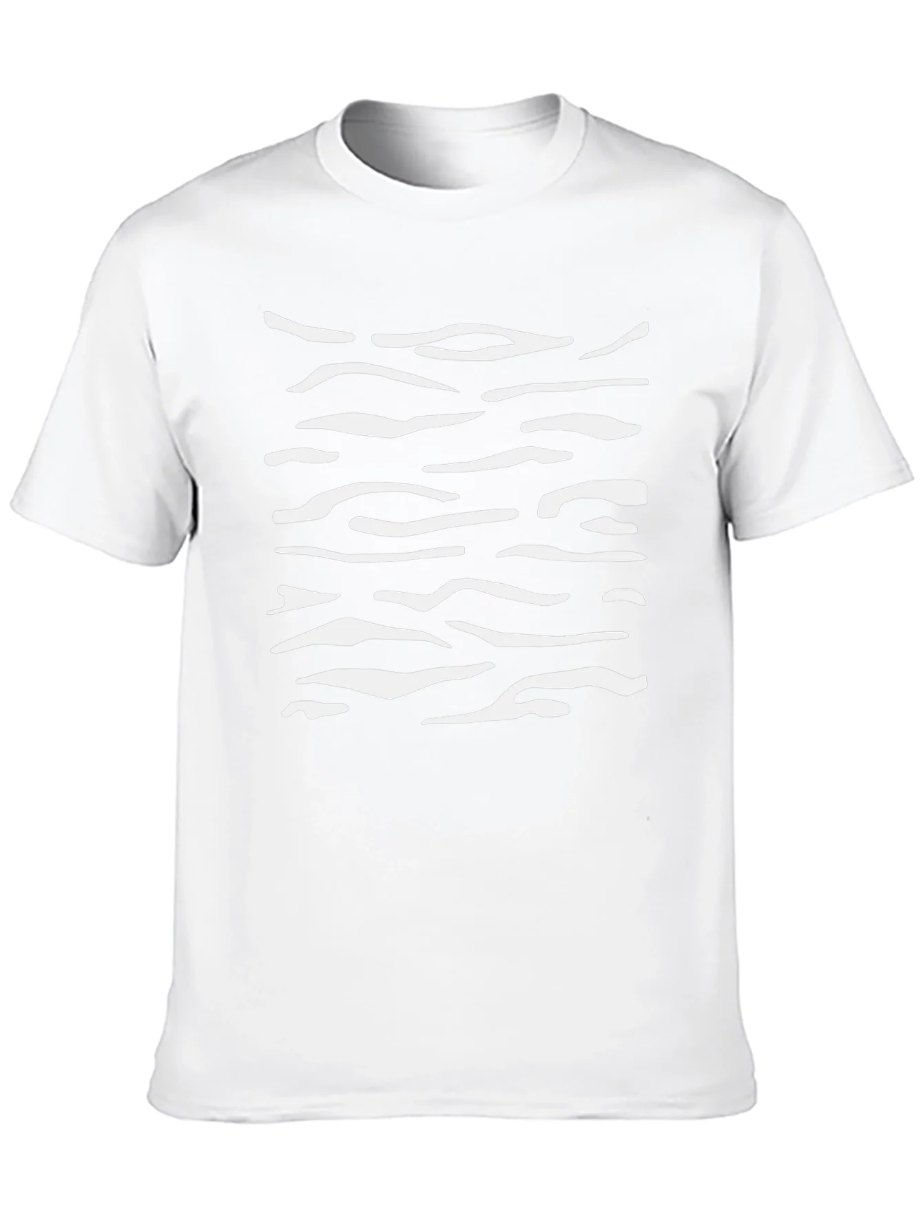 Mens Black T-Shirt with White Abstract Stripes