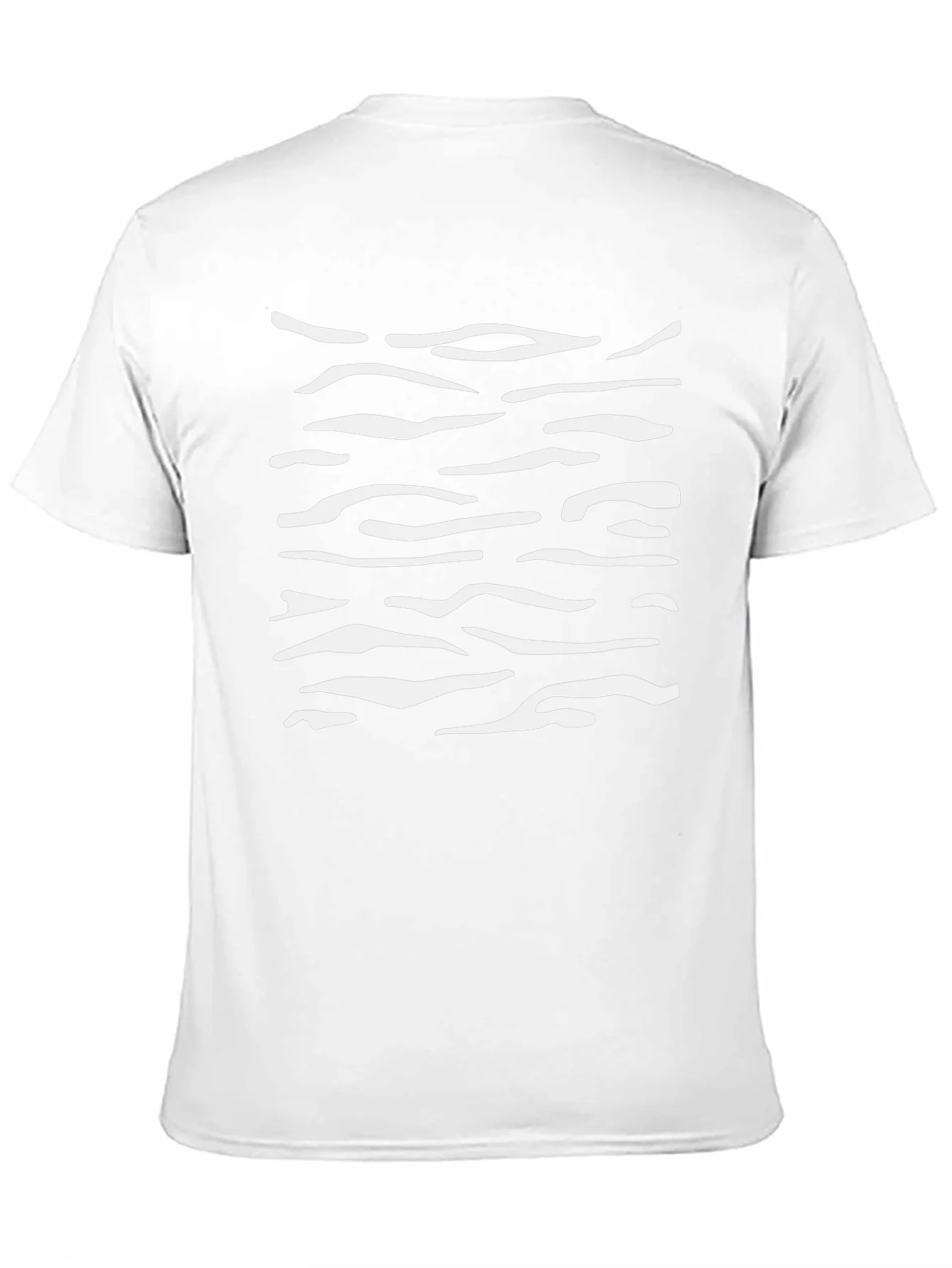 Mens Black T-Shirt with White Abstract Stripes